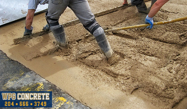 Placing Stamped Concrete in Winnipeg, Manitoba